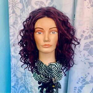 Miz Collection Plum Lace Part Synthetic Curly Wig Heat Friendly Size Average